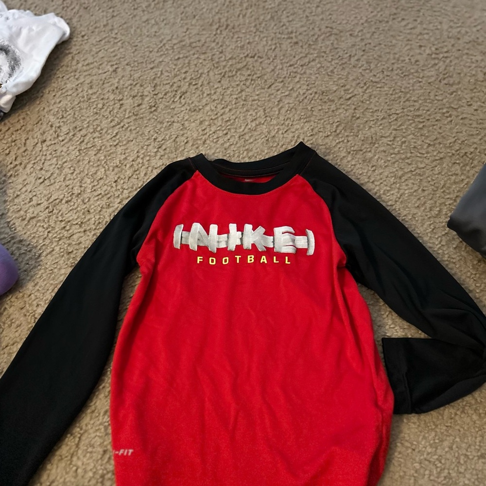 Nike Red and Black Long Sleeve Tee